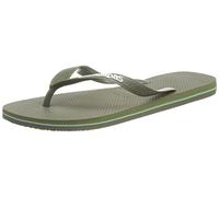 Havaianas - Brasil Logo, Chanclas Icónicas, Cómodas y Duraderas, Tiras con Bandera de Brasil y Suela Antideslizante con Franjas de Colores, Adultos Unisex, Green/Green, 5.5/6