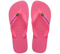 Havaianas - Brasil Logo, Chanclas Icónicas, Cómodas y Duraderas, Tiras con Bandera de Brasil y Suela Antideslizante con Franjas de Colores, Adultos Unisex, Crystal Rose, 9/9.5C