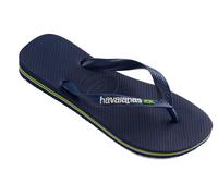 Havaianas - Brasil Logo, Iconic, Comfortable and Durable Flip-Flops, Straps with Brazilian Flag and Non-Slip Sole with Colourful Stripes, Adults Unisex, Navy Blue, 8.5/9