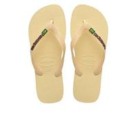 Havaianas Brasil Logo Flip Flop, Yellow, Size 3-4, Women Yellow