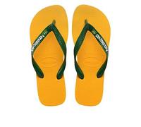 Havaianas Brasil Logo Flip Flops - Yellow, Yellow, Size 6-7, Men Yellow