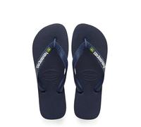 Havaianas - Brasil Logo, Iconic, Comfortable and Durable Flip-Flops, Straps with Brazilian Flag and Non-Slip Sole with Colourful Stripes, Adults Unisex, Navy Blue, 8.5/9