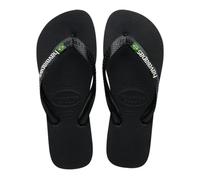 Havaianas - Brasil Logo, Iconic, Comfortable and Durable Flip-Flops, Straps with Brazilian Flag and Non-Slip Sole with Colourful Stripes, Adults Unisex, Black/Black, 4.5/5