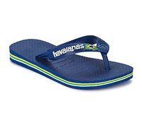 Havaianas Childrens Unisex Brasil Logo Kids Sandals - Blue - Size UK 7