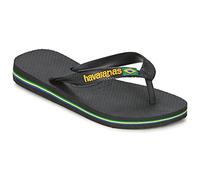Havaianas Brasil Logo (Mini Me) Unisex Kids FlipFlop Black/Black 1/1.5 UK
