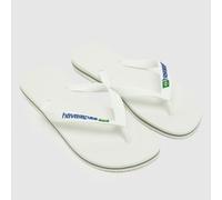 Havaianas Brasil Logo Sandals in White UK 3/4 (EU 37)