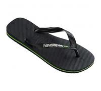 Havaianas Brasil Logo Flip Flops Black White - 35-36