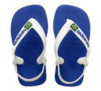 Havaianas Brasil Logo, Unisex Adult Flip Flops, Marine Blue, 3/4 UK