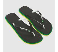 Havaianas Brasil Twist Flip Sandals in Black UK 7/8 (EU 43)