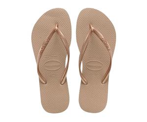 Havaianas Flip Flops Girls Slim, Brown Gold, 3/4 UK