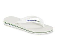 Havaianas - Brasil Logo, Iconic, Comfortable and Durable Flip-Flops, Straps with Brazilian Flag and Non-Slip Sole with Colourful Stripes, Adults Unisex, White, 5.5/6