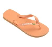 Havaianas Hav. Brasil Logo Ruby Red Flip Flops Womens Peach 3-4 UK