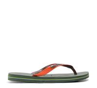 Havaianas HAV. Brasil Mix Leaf Green Marine B Flip Flops Green/Orange 1-2 UK