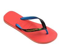 Havaianas Hav. Brasil Mix Leaf Green Marine B Flip Flops Salmon 1-2 UK