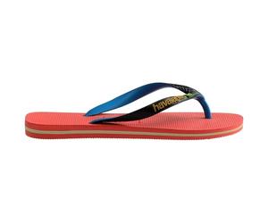 Havaianas Hav. Brasil Mix Leaf Green Marine B Flip Flops Salmon 8 UK