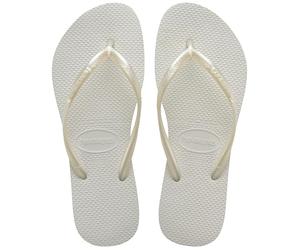 Havaianas Hav. Slim Black 41 42 Flip Flops Womens White 3-4 UK