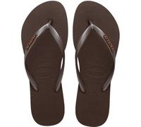 Havaianas HAV.Slim Logo Metallic womens Sandals, Dark Brown, 39/40 EU