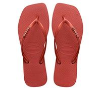 Havaianas HAV. Square Logo Metallic Black 33 Flip Flops Mahogany 1-2 UK Child