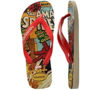 Havaianas HAV. Top Marvel Classics Beige Stra Flip Flops Beige/Ruby Red 8 UK