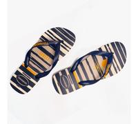 Havaianas - Top Nautical Flip Flops In Beige & Navy Blue 6/7 Uk