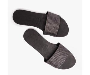 Havaianas HAV YOU MALTA METALLIC City Womens Sliders Black - UK 3-4