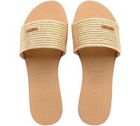 Havaianas HAV. You Malta Metallic Comfy Blue Flip Flops Gold 5 UK