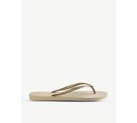 Havaianas Havaianas Logo-Embellished Rubber Flip-Flops Slim Sand Grey 1/2
