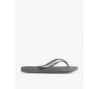 Havaianas Havaianas Logo-Embellished Rubber Flip-Flops Slim Steel Grey 3/4