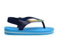 Havaianas Unisex Baby Brazil Logo II Toe Separator Sandals, Turquoise Navy Blue, 1/2 UK Child