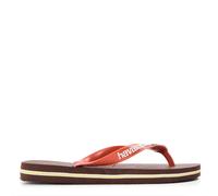 Havaianas Unisex Brasil Logo Flip Flops, Dark Brown Ceramic, 1/2 UK