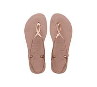 Havaianas - Kids Flores, Comfortable, Durable, and Fun Flip-Flops, Floral-Print Sole, Metallic Straps, and Non-Slip Sole, Girls
