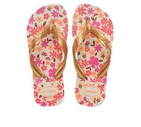 Havaianas Kids Flores Girls FlipFlop Beige/Golden 9/9.5 UK Child