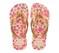 Havaianas - Kids Flores, Flip-Flops, Comfortable, Durable and Fun, Sole with Floral Print, Metallic Straps and Non-Slip Sole, Girls