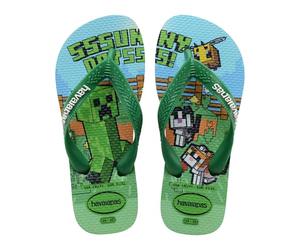 Havaianas Kids Minecraft Boys Flip Flop, Green, 10/11 Child UK
