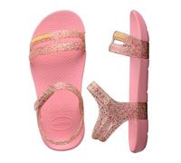 Havaianas Kid's Play Mall Glitter Flip Flops, Macaron Pink, 7 Child UK