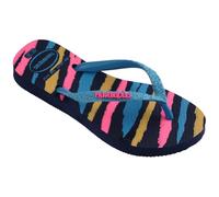 Havaianas Kids Slim Glitter Pink Flip Flops Navy Blue 12 UK Child