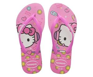 Havaianas Kid's Slim Hello Kitty Flip Flop, White/Reddish Purple, 7 Child UK