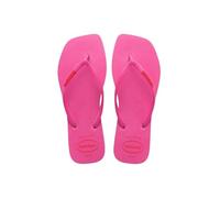 Havaianas Ladies Slim Square Logo Pop Up Square Toe Flip Flops, Flux Pink, 3/4 UK