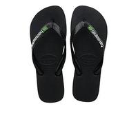 Havaianas Men's Brasil Logo Flip Flop, Black, Size 9-10, Men Black