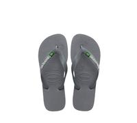 Havaianas Mens Brasil Logo Steel Grey Rubber Flip Flops