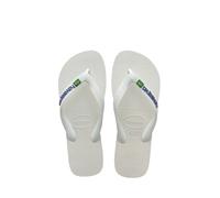 Havaianas Mens Brasil Logo White Rubber Flip Flops Beach Pool PE24