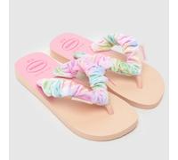 Havaianas Pink Multi Fluffy Girls Junior Sandals UK 13 (EU 33)