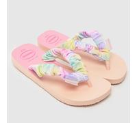Havaianas Pink Multi Fluffy Girls Youth Sandals UK 1/2 (EU 35)