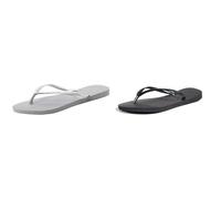 Havaianas 's Slim Flip Flop, Steel Grey, 4.5/5 UK Women's Slim Flip Flops, Black (Black 0090), 5 UK
