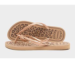 Havaianas Slim Animal Print Flip Flops Women's - Beige 3-4