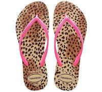 Havaianas Slim Animals (Mini Me) Girls FlipFlop Sand Grey/Pink 9/9.5 UK Child