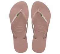 Havaianas Girls Slim Brasil Logo (Mini Me), Crocus Rose, UK child 12/13