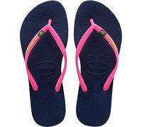 Havaianas Slim Brasil Logo Women FlipFlop Navy Blue 3.5/4 UK