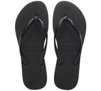 Havaianas Slim Glitter Ii Women's Slim Design Shiny Finish Summr Sandals (Black Black, UK 3/4)