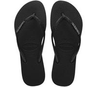 Havaianas Slim Glitter Ii Women's Slim Design Shiny Finish Summr Sandals (Black Black, UK 8)